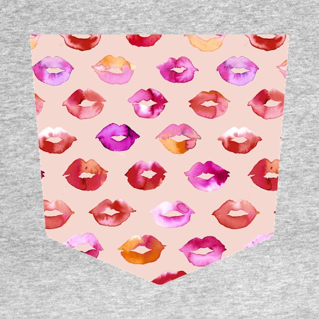 Pocket - Sweet Love Kisses Pink Lips by ninoladesign